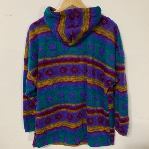Jeans Wear Vintage Aztec Print Pullover, Hood, 1/4 Zip, 90s Indie Size Medium - Picture 13 of 16